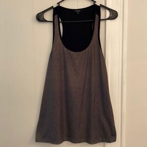 Drew Cami Tank Top Gray Black Sleeveless Blouse NWOT